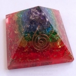 Chakra Layer Onyx Orgone Energy Pyramid | Orgonite