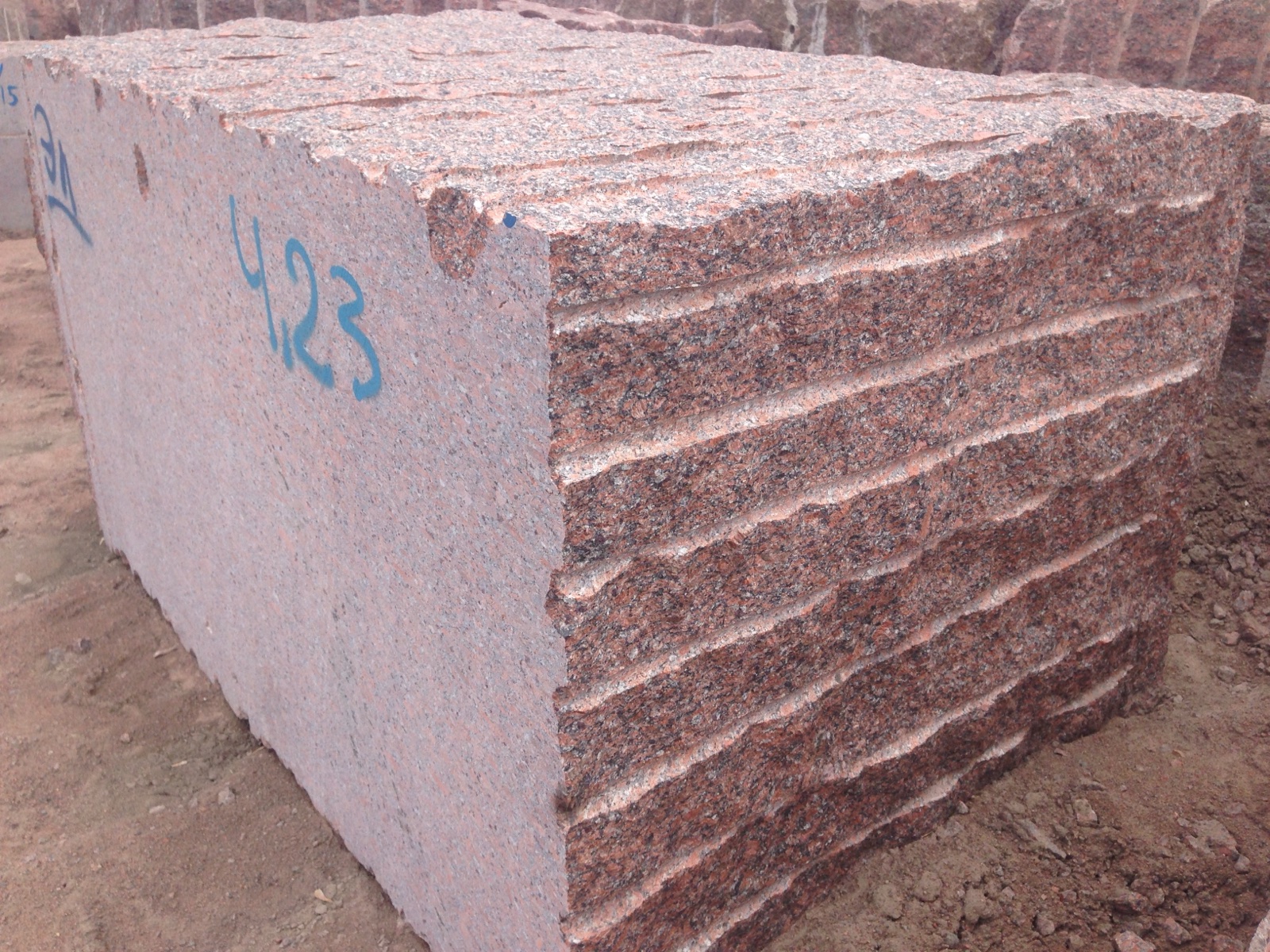 Raw Rosso Santiago (Kapustinskiy) Granite Blocks