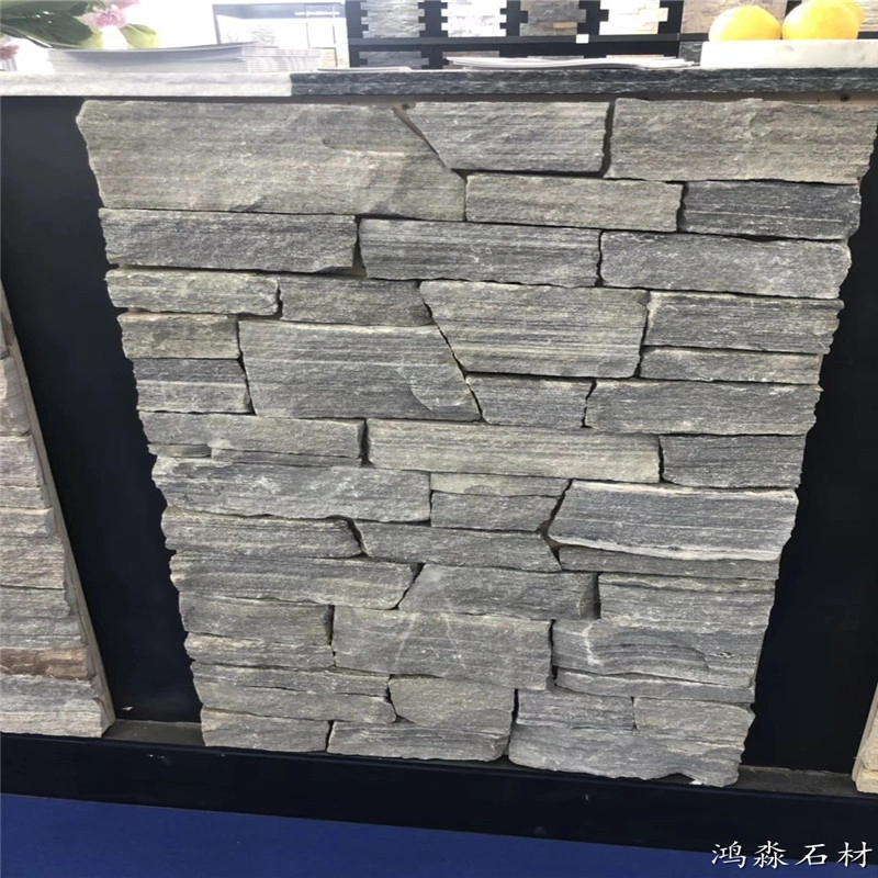 Green Stacked Stone Veneer for Garden Wall