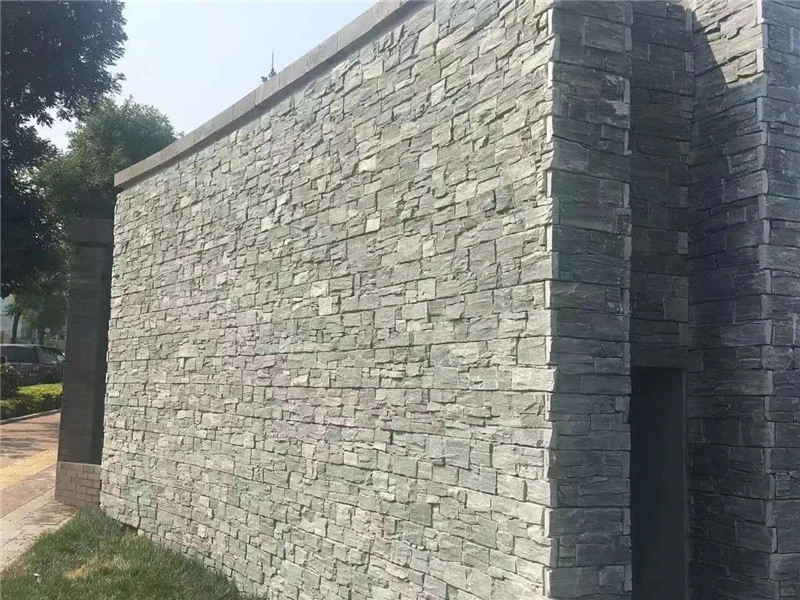 Green Stacked Stone Veneer for Garden Wall
