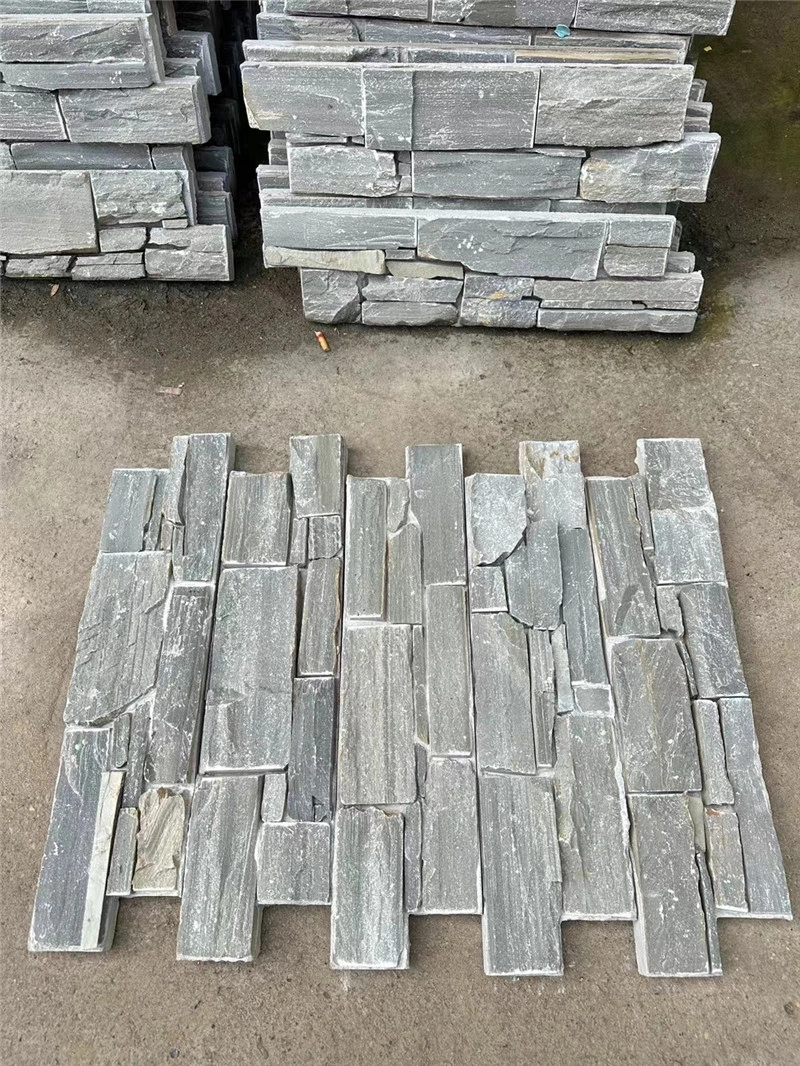 Green Stacked Stone Veneer for Garden Wall