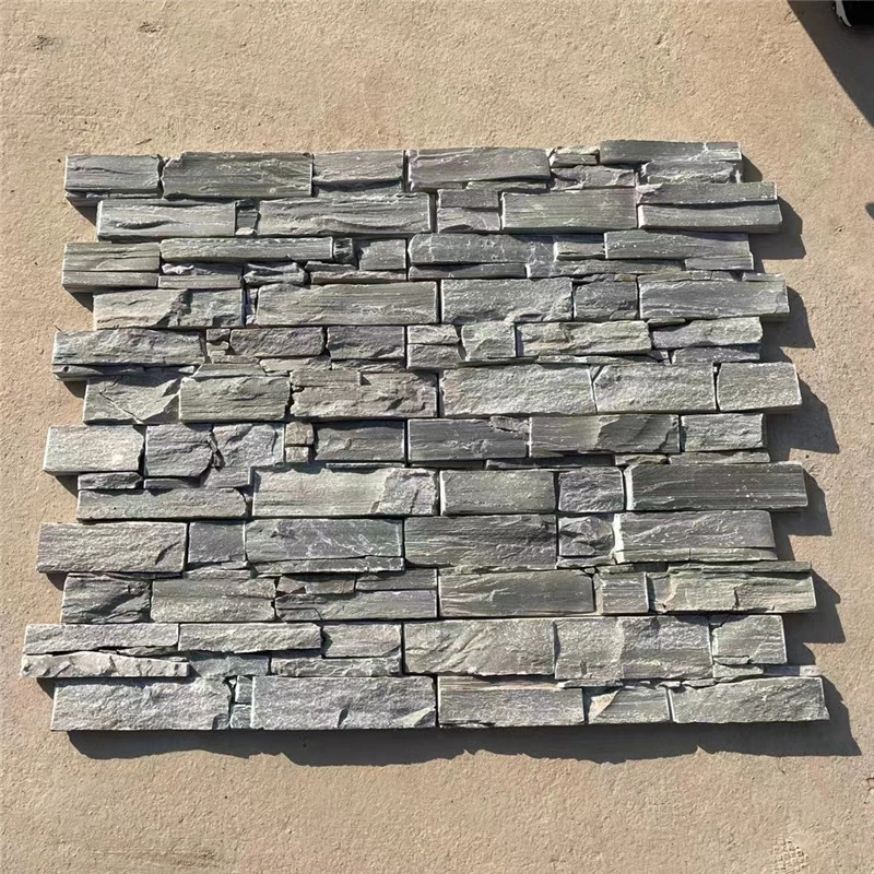Green Stacked Stone Veneer for Garden Wall