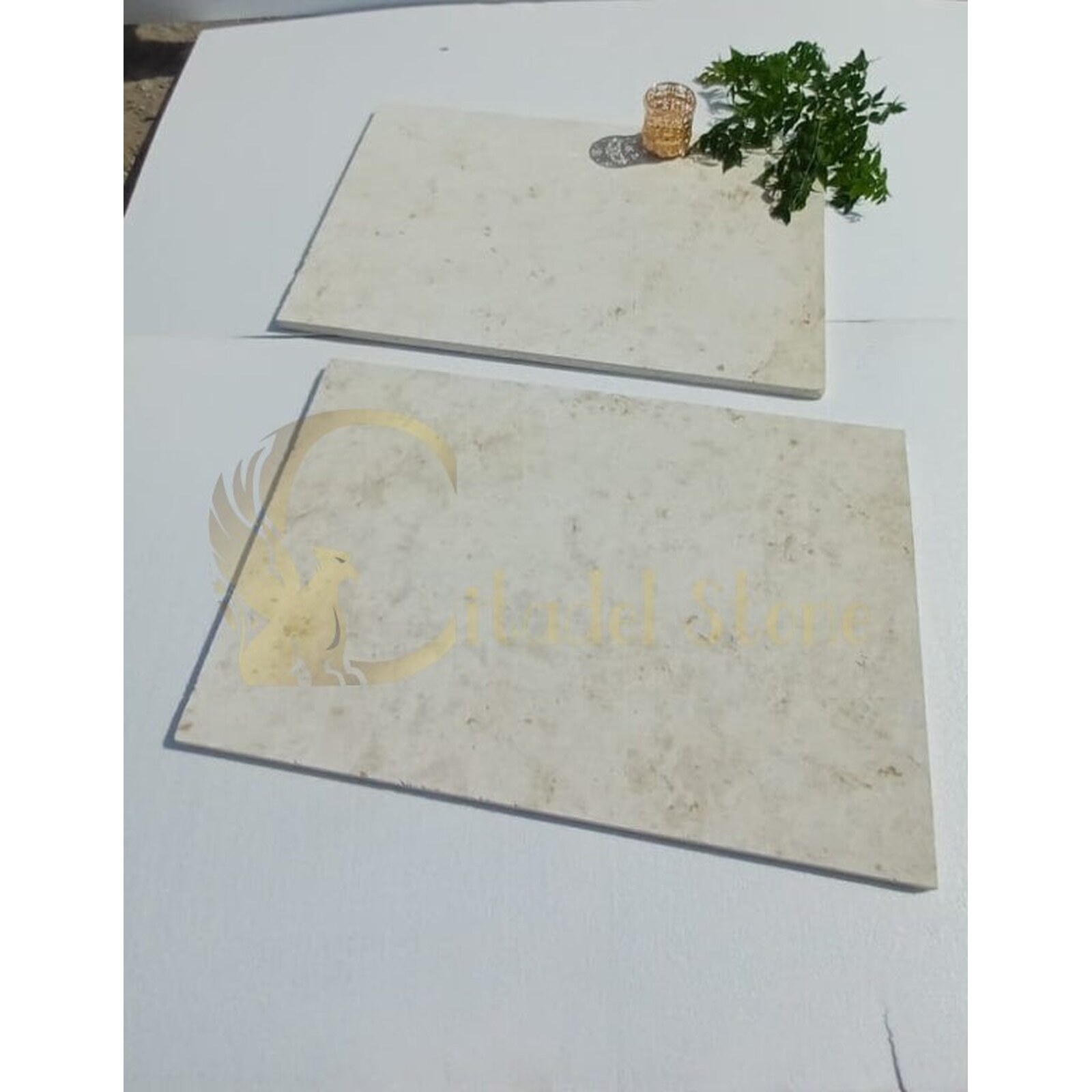 White Limestone Polished Large Format 36″ × 24″