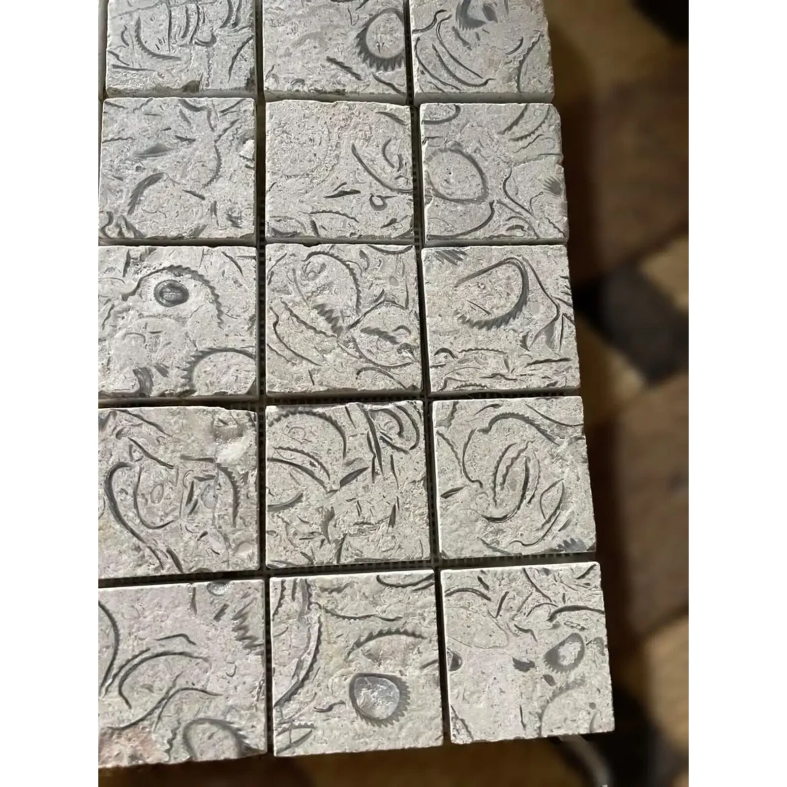 Blue Fossil Limestone Cobblestones