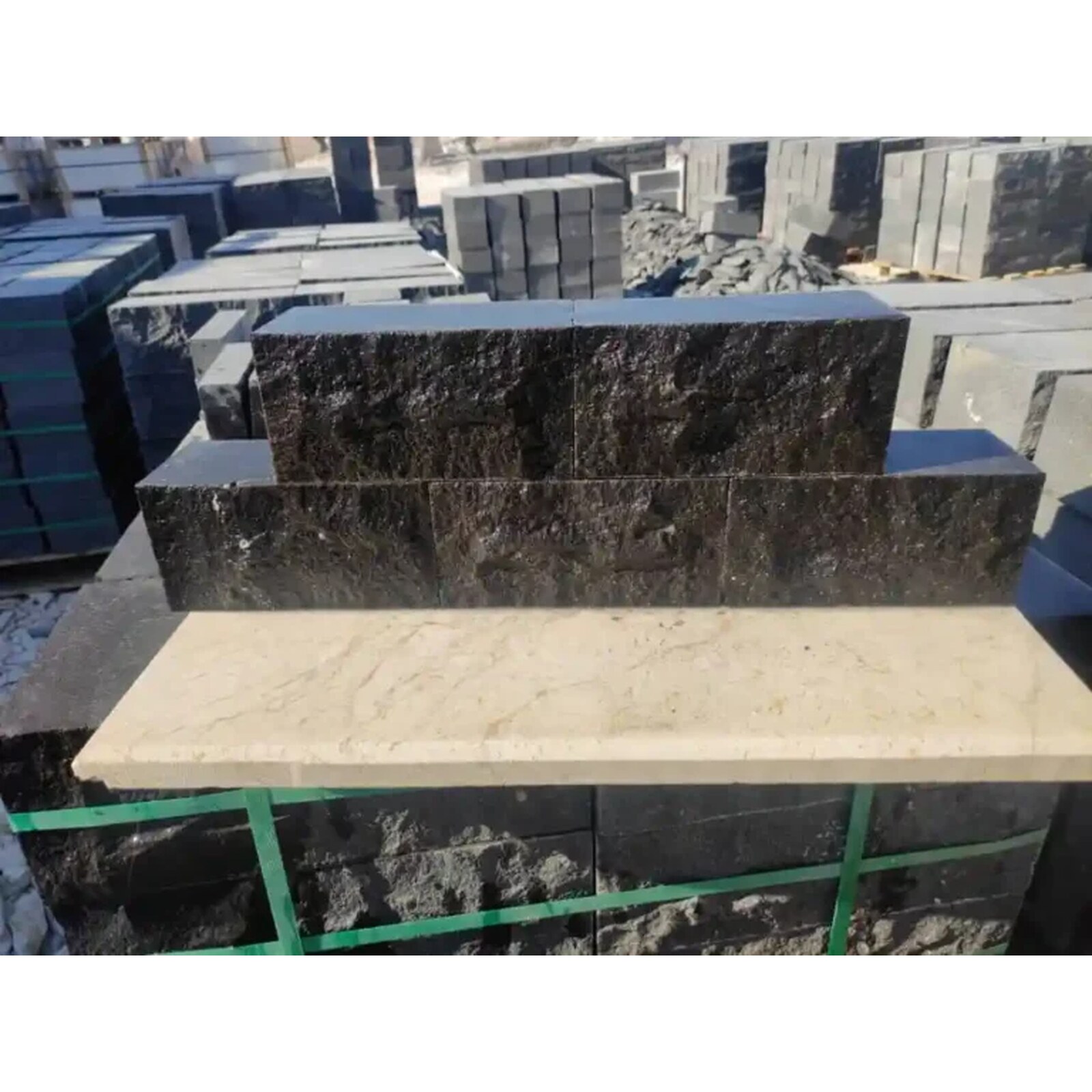 Black Basalt Split-Face Belgian Block