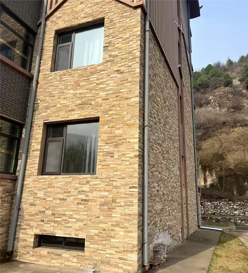 Yellow Wood Grain Stacked Stone