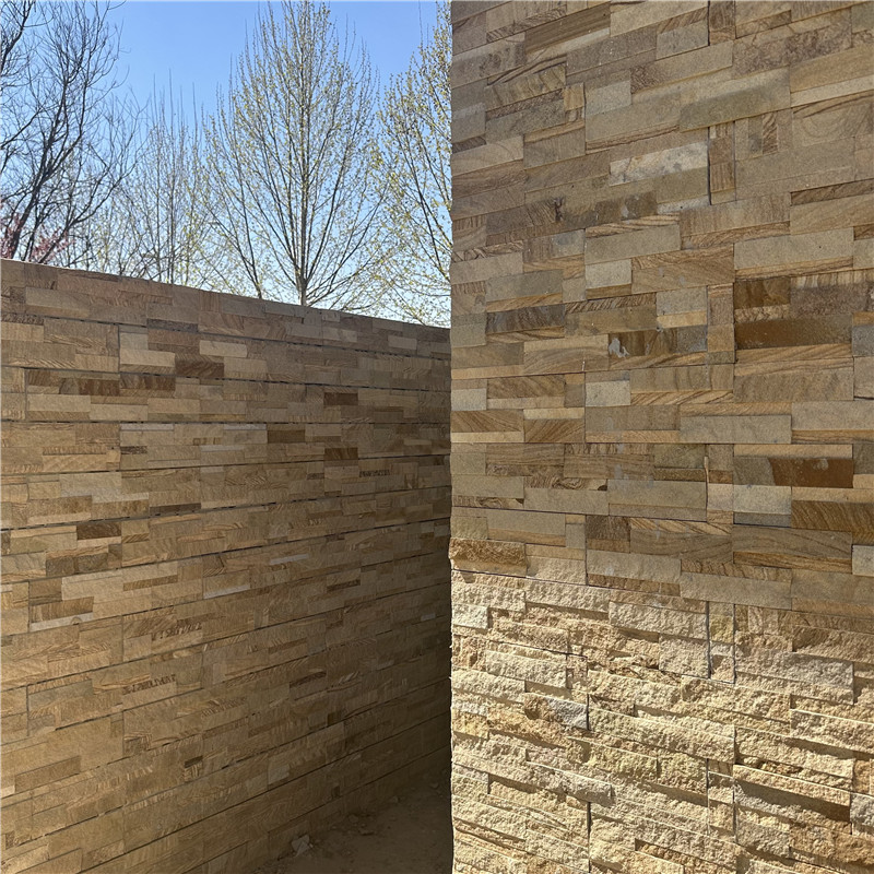 Yellow Wood Grain Stacked Stone