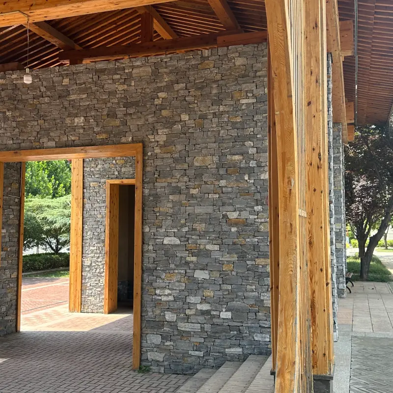 Blue Grey Pre-assembled Ledger Stone Panels