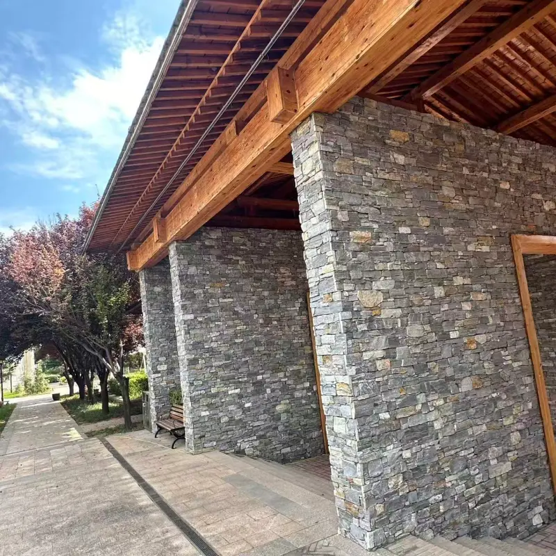 Blue Grey Pre-assembled Ledger Stone Panels