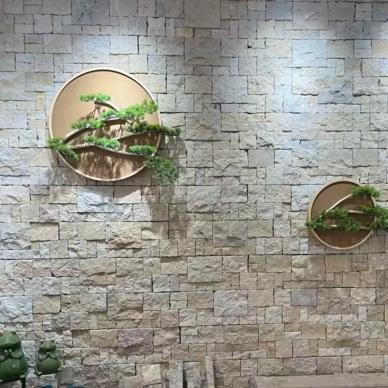 Yellow Pre-Assembled Stacked Stone Panels