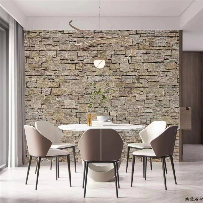 Yellow Pre-Assembled Stacked Stone Panels