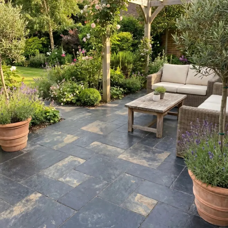 Black Limestone French Pattern Pavers for Patios