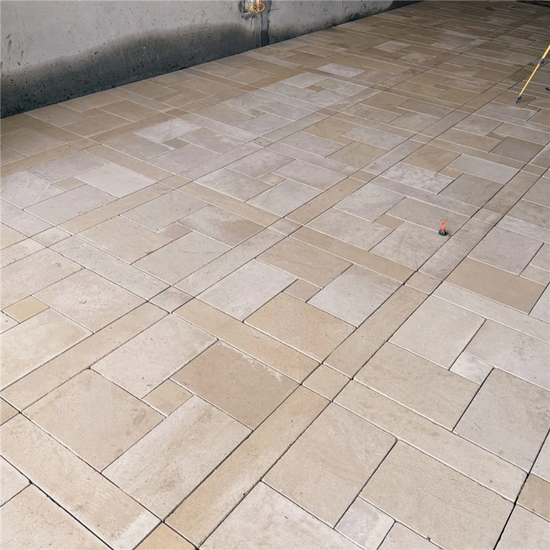Yellow Limestone French Pattern Paving for Residential & Commercial Projects