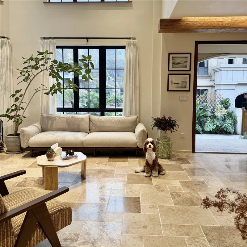 Yellow Limestone French Pattern Paving for Residential & Commercial Projects