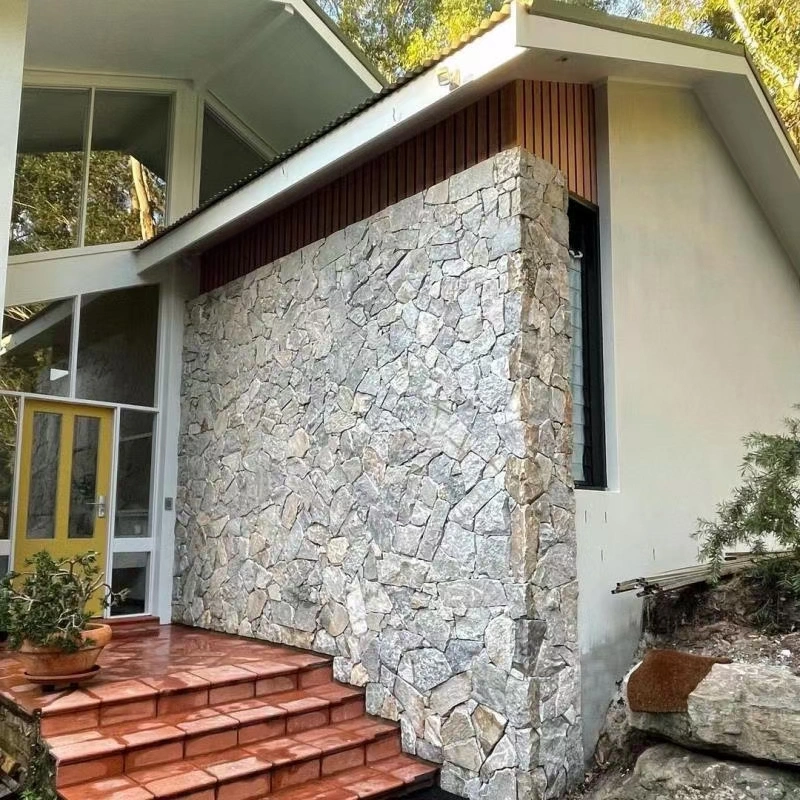Grey Crazy Stone Cladding for Villa Exterior & Decorative Accent Wall
