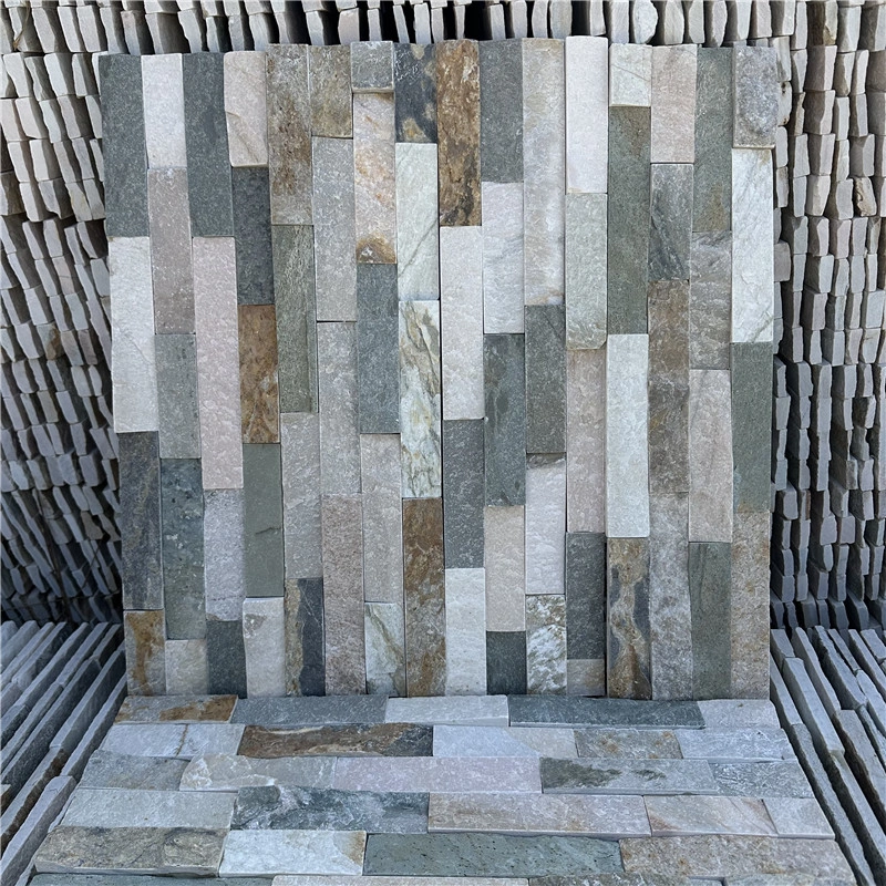 Gray Stacked Stone Veneer for Residential Landscape Wall