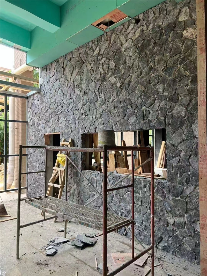 Black Slate Crazy Paving for Patio & Façade Works