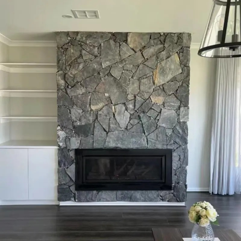 Black Slate Crazy Paving for Patio & Façade Works