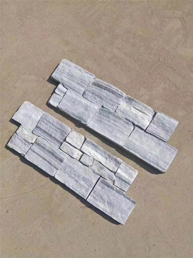 Grey White Stacked Stone Veneer for Facade & Landscape