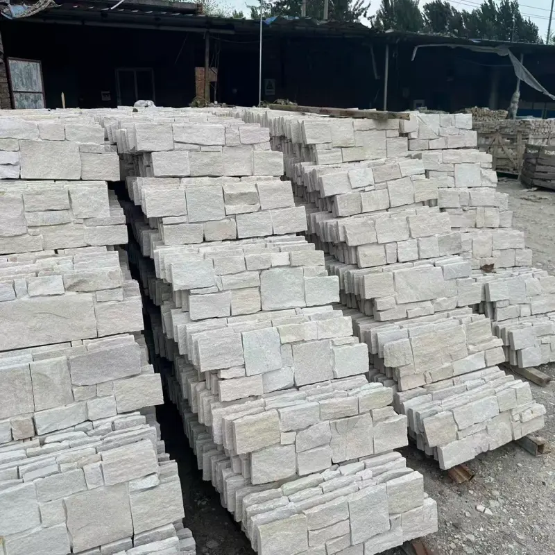 White Stacked Stone Veneer for Residential & Commercial Facade