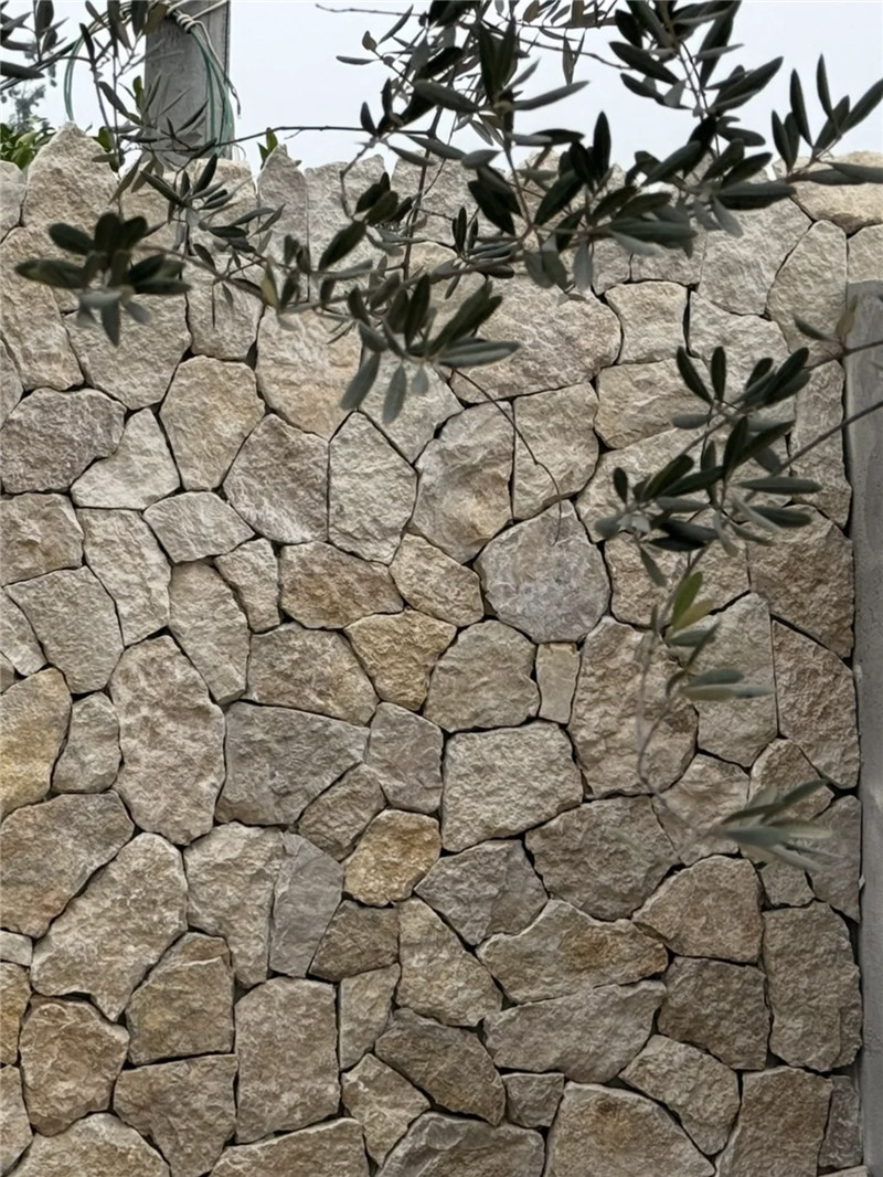 Beige Crazy Paving Stone for Patio & Landscape Wall